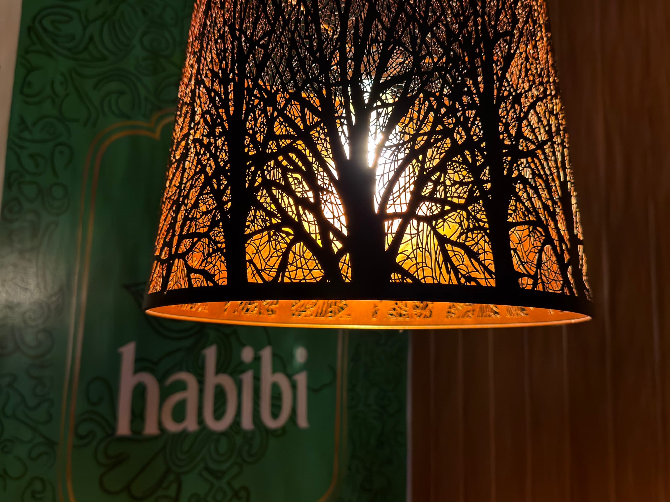Habibi Arabian Mandi signature lamp and wall branding